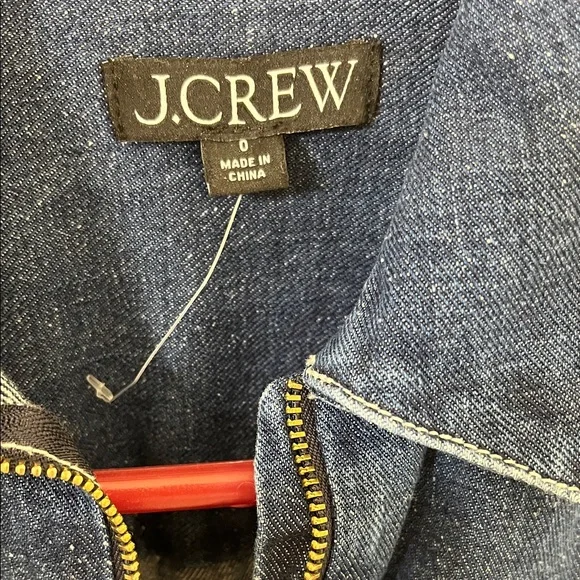 J. Crew Dark Blue Denim Utility Dress size 0 - Picture 3 of 6